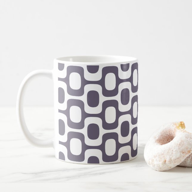 Ipanema Sidewalk Pattern, Beach Pattern, Brazil Coffee Mug (With Donut)