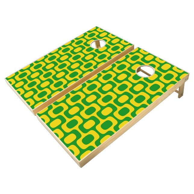 Ipanema Sidewalk Pattern, Beach Pattern, Brazil Cornhole Set (Angled)