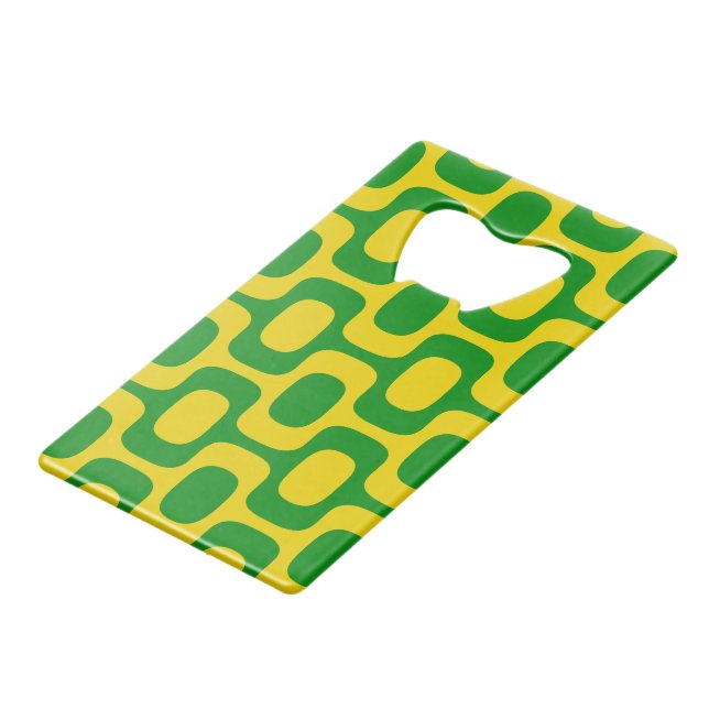 Ipanema Sidewalk Pattern, Beach Pattern, Brazil Credit Card Bottle Opener (Front Angled)