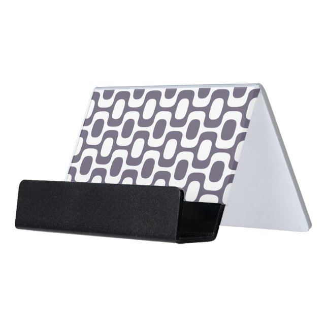 Ipanema Sidewalk Pattern, Beach Pattern, Brazil Desk Business Card Holder (Angled Front)
