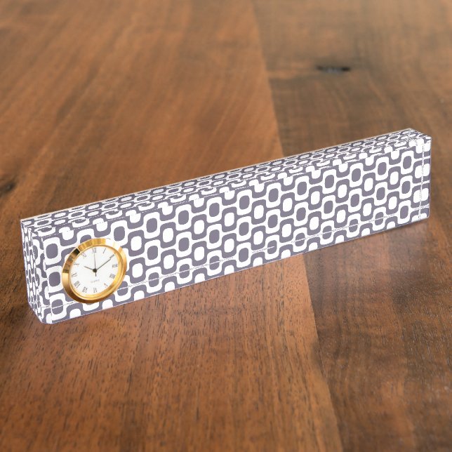 Ipanema Sidewalk Pattern, Beach Pattern, Brazil Desk Name Plate (Side)