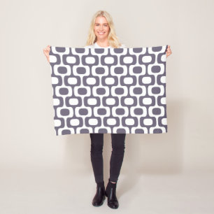 Ipanema Sidewalk Pattern, Beach Pattern, Brazil Fleece Blanket
