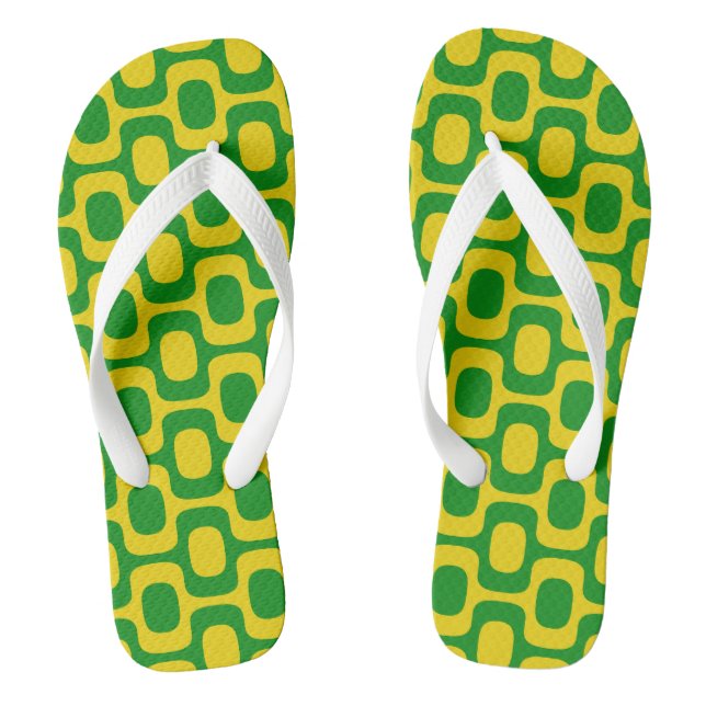 Ipanema Sidewalk Pattern, Beach Pattern, Brazil Flip Flops (Footbed)