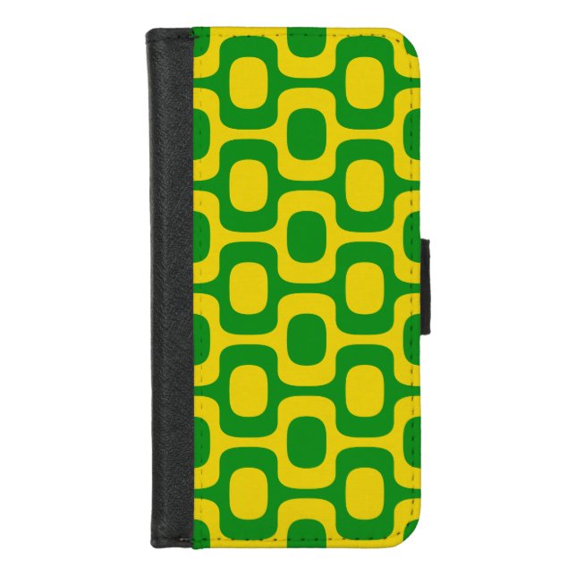 Ipanema Sidewalk Pattern, Beach Pattern, Brazil iPhone Wallet Case (Front)