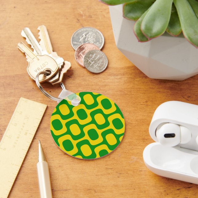 Ipanema Sidewalk Pattern, Beach Pattern, Brazil Keychain (Desk)