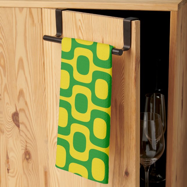 Ipanema Sidewalk Pattern, Beach Pattern, Brazil Kitchen Towel (Thirds Fold)
