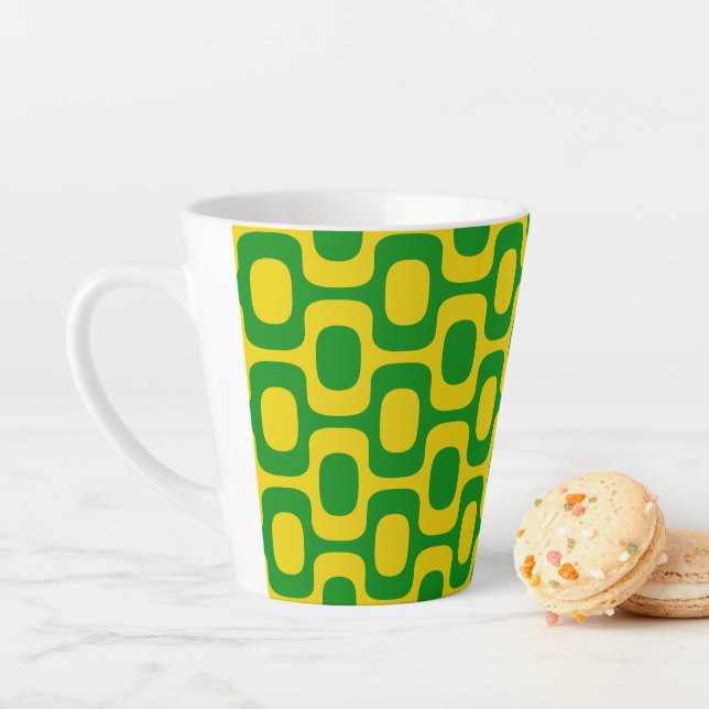 Ipanema Sidewalk Pattern, Beach Pattern, Brazil Latte Mug (In Situ)