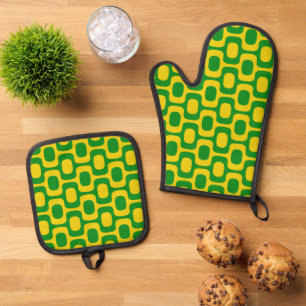 Ipanema Sidewalk Pattern, Beach Pattern, Brazil Oven Mitt & Pot Holder Set