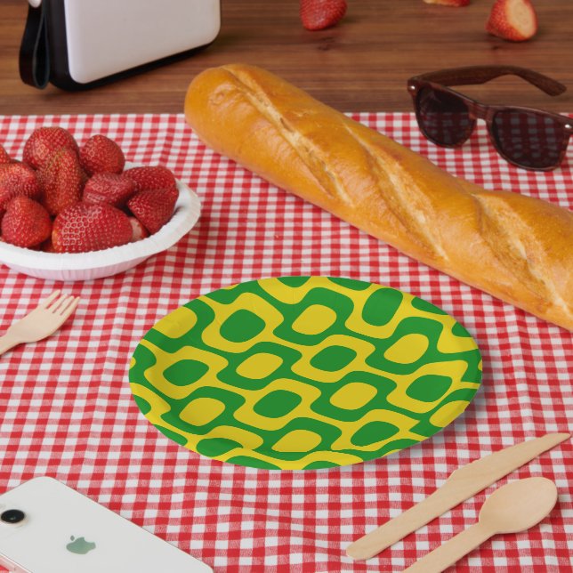 Ipanema Sidewalk Pattern, Beach Pattern, Brazil Paper Plates (Picnic)