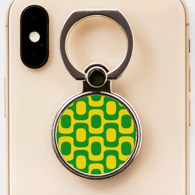 Ipanema Sidewalk Pattern, Beach Pattern, Brazil Phone Ring Stand (Close Up)
