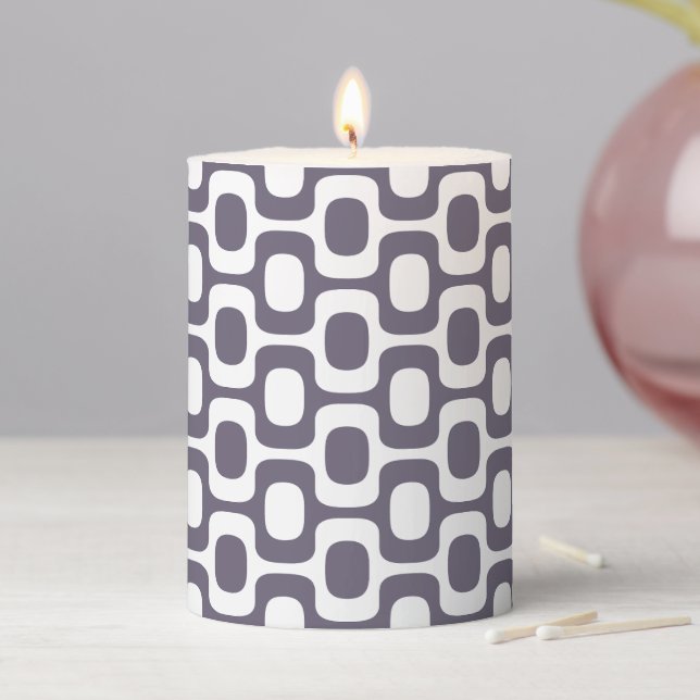 Ipanema Sidewalk Pattern, Beach Pattern, Brazil Pillar Candle (In Situ)
