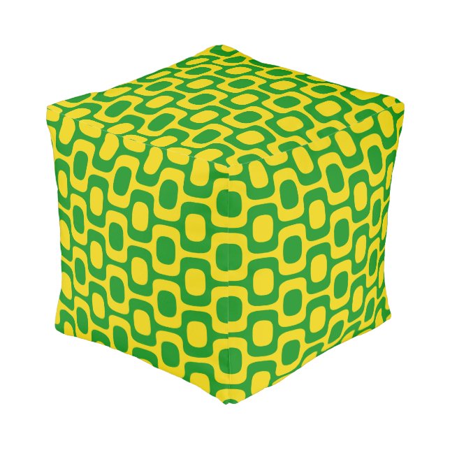 Ipanema Sidewalk Pattern, Beach Pattern, Brazil Pouf (Angled Back)