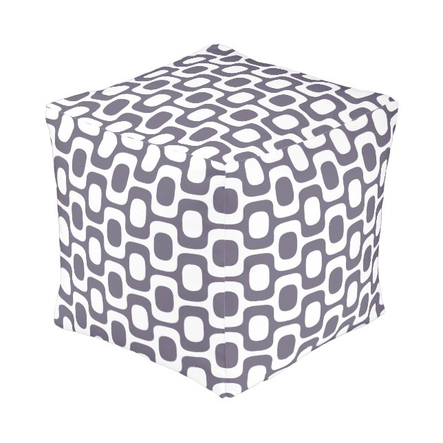 Ipanema Sidewalk Pattern, Beach Pattern, Brazil Pouf (Angled Back)