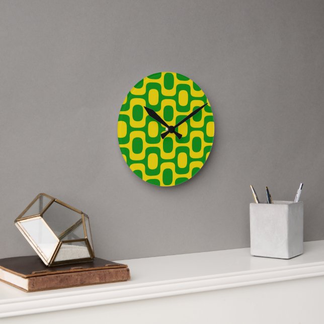 Ipanema Sidewalk Pattern, Beach Pattern, Brazil Round Clock (Office)