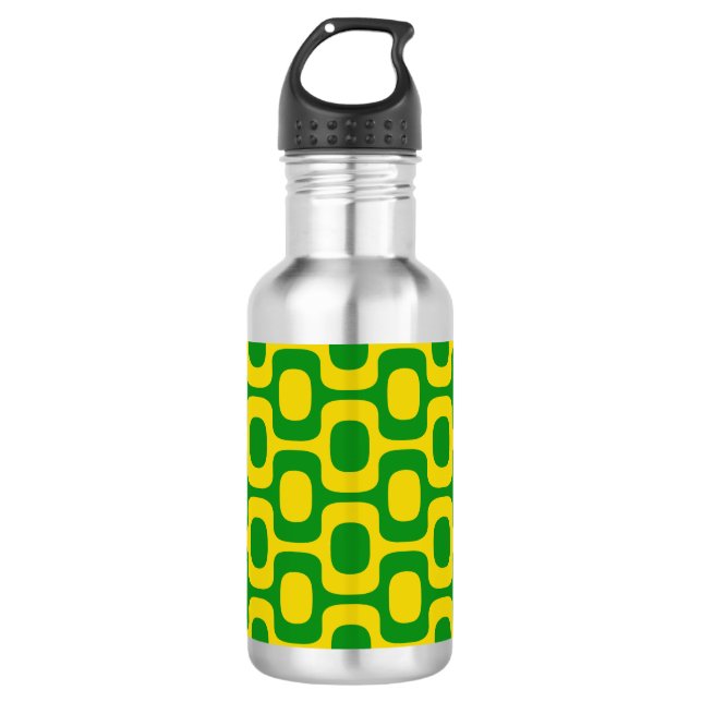 Ipanema Sidewalk Pattern, Beach Pattern, Brazil Stainless Steel Water Bottle (Front)