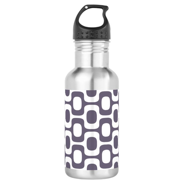 Ipanema Sidewalk Pattern, Beach Pattern, Brazil Stainless Steel Water Bottle (Front)