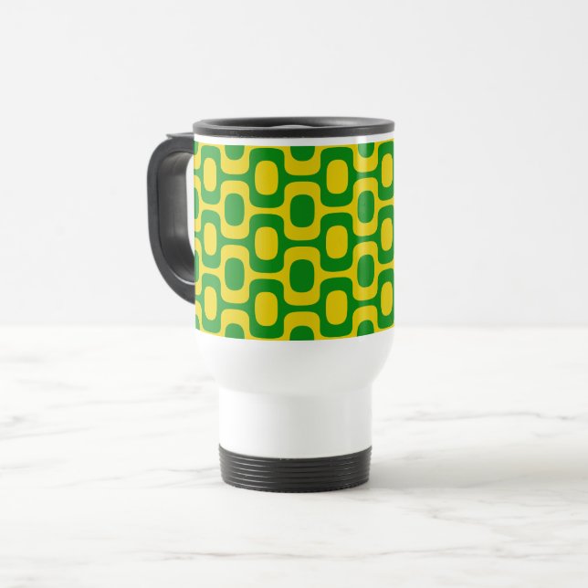 Ipanema Sidewalk Pattern, Beach Pattern, Brazil Travel Mug (Front Left)