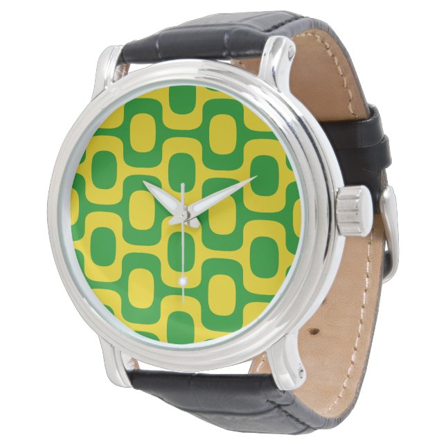 Ipanema Sidewalk Pattern, Beach Pattern, Brazil Watch (Angled)