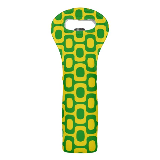 Ipanema Sidewalk Pattern, Beach Pattern, Brazil Wine Bag (Front)