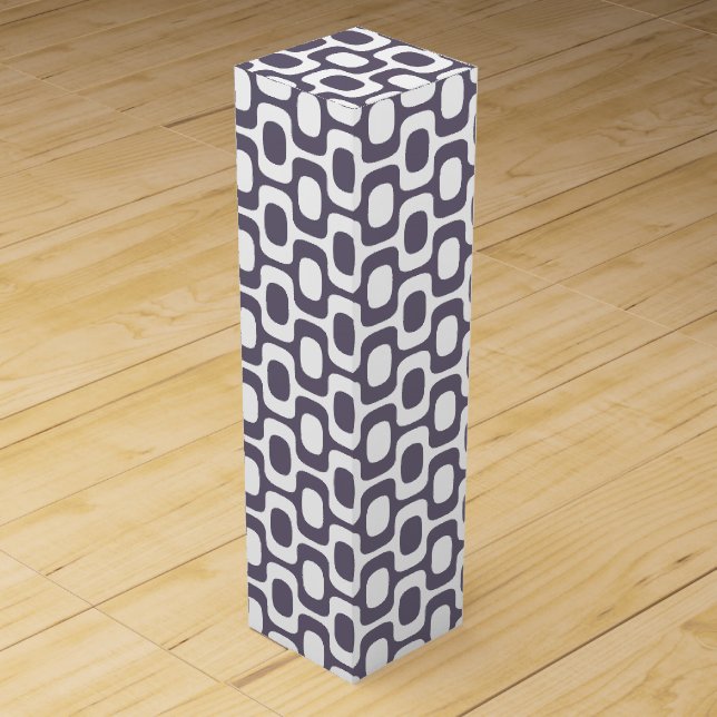 Ipanema Sidewalk Pattern, Beach Pattern, Brazil Wine Box (Front)