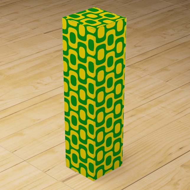 Ipanema Sidewalk Pattern, Beach Pattern, Brazil Wine Box (Front)