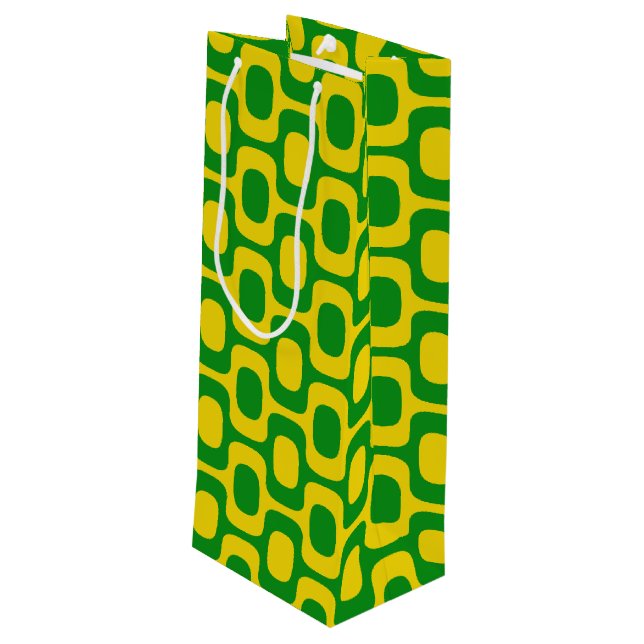 Ipanema Sidewalk Pattern, Beach Pattern, Brazil Wine Gift Bag (Back Angled)