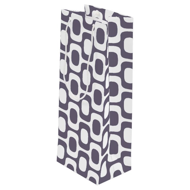 Ipanema Sidewalk Pattern, Beach Pattern, Brazil Wine Gift Bag (Back Angled)