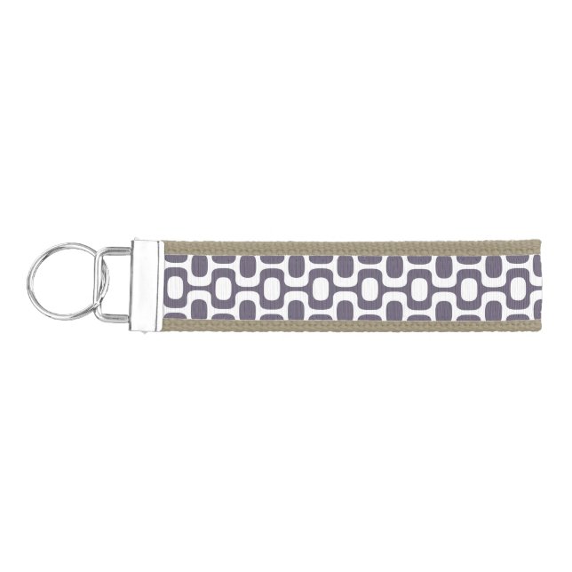Ipanema Sidewalk Pattern, Beach Pattern, Brazil Wrist Keychain (Keys on Left)