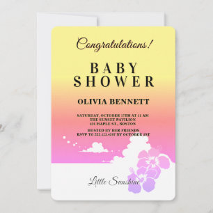 Ipanema Sunset Sunshine Baby Shower Invitation