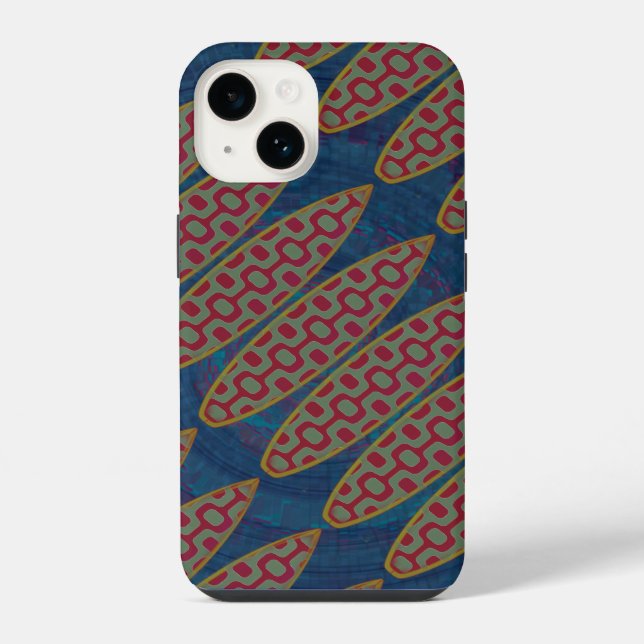 Ipanema Surfboard pattern Iphone Case (Back)