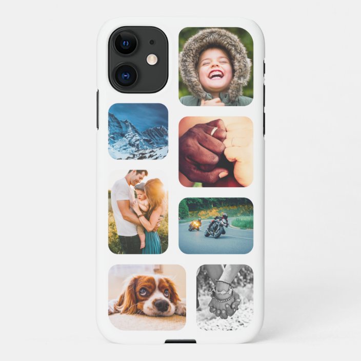 Iphone11 Photo Collage Template Rounded Phone Iphone Case Zazzle Com