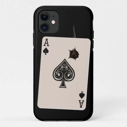 iPhone5 case with Ace of Spades with bullet hole