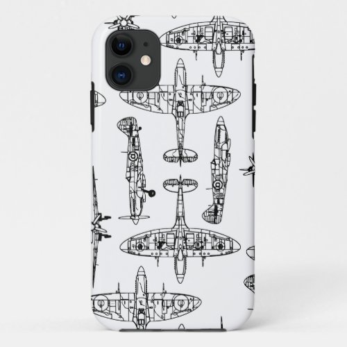 iphone5 Spitfire Military Airforce History Plane iPhone 11 Case