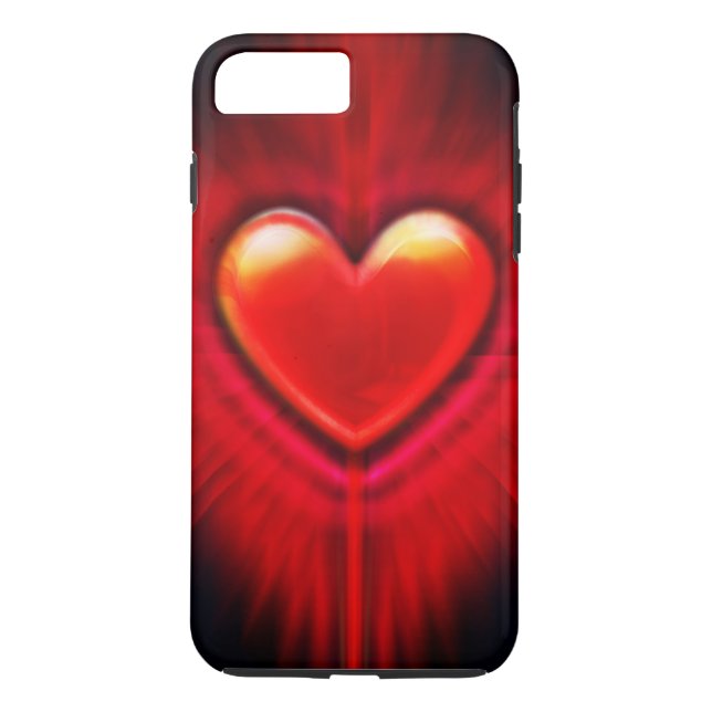 iPhone8 Plus/7 Plus case Red & black heart design. (Back)