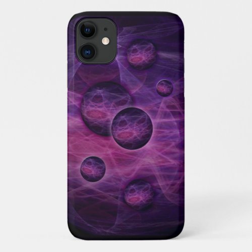 iPhone 11 Case fractal art black and pink