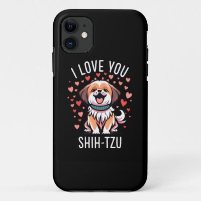 iPhone 11 Case - With Drawing I Love Shih Tzu