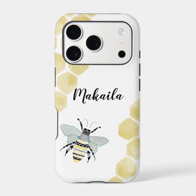 Iphone 11 Pro Zen Doodle Bee Case (Back)
