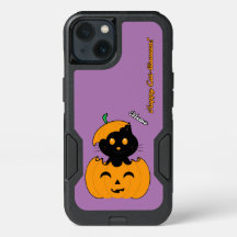 iPhone 13 Ajustable Funda, Brillante Cat-lloween