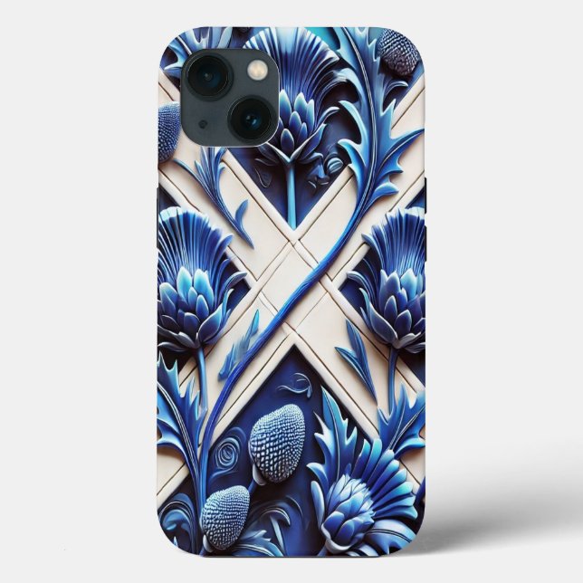 iPhone 13 Case-Mate with Scottish Thistles Design Case (Back)
