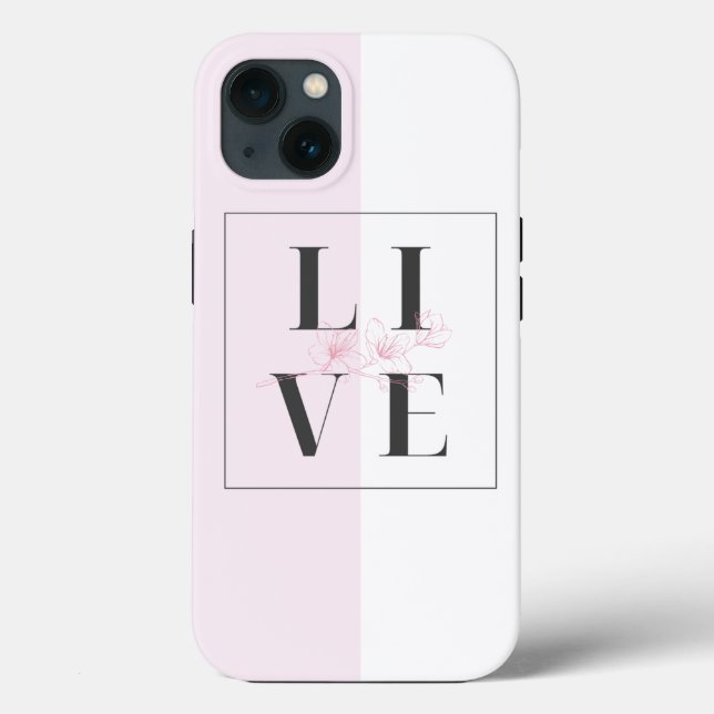 iphone 13 case pink white (Back)