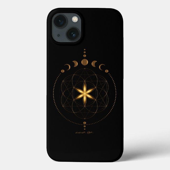 iPhone 13 Cases Sacred Geometry, flower of life  (Back)