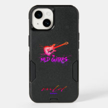 Iphone 14 case " MLD Guitars" Logo- neon colors