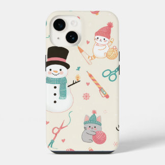 iPhone 14 Cases-Cat snowman Case