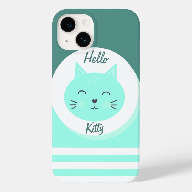 iPhone 14 Cases Hello Kitty White & Green Colour (Back)