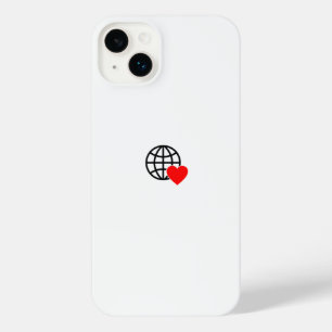 iPhone 14 Plus Case   Globe Heart Cover