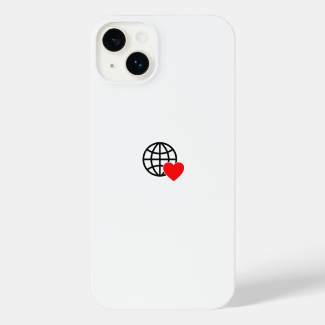 iPhone 14 Plus Case | Globe Heart Cover (Back)