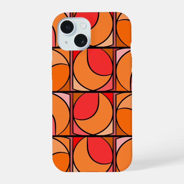 iPhone 15 case 70's design orange (Back)