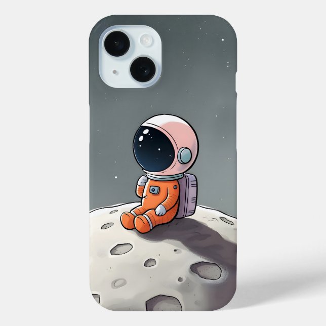 iPhone 15 case - Astronaut sitting on the moon  (Back)