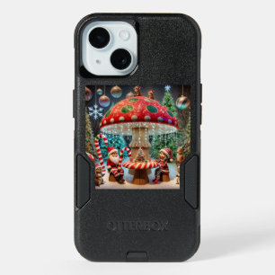 iPhone 15 Case: Christmas Mushroom Design