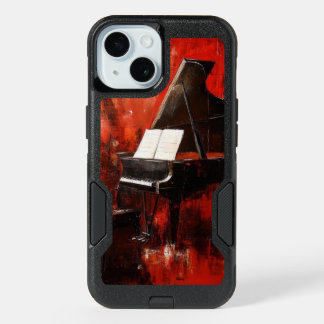 iPhone 15 Case: Piano with Red Wall